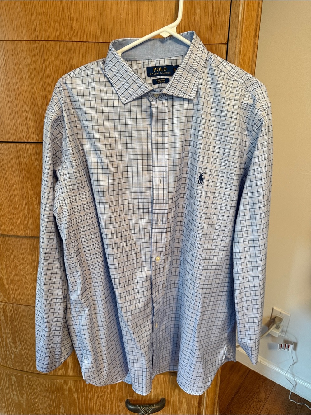 Polo by Ralph Lauren Light Blue with Navy Windowpane Dress Shirt